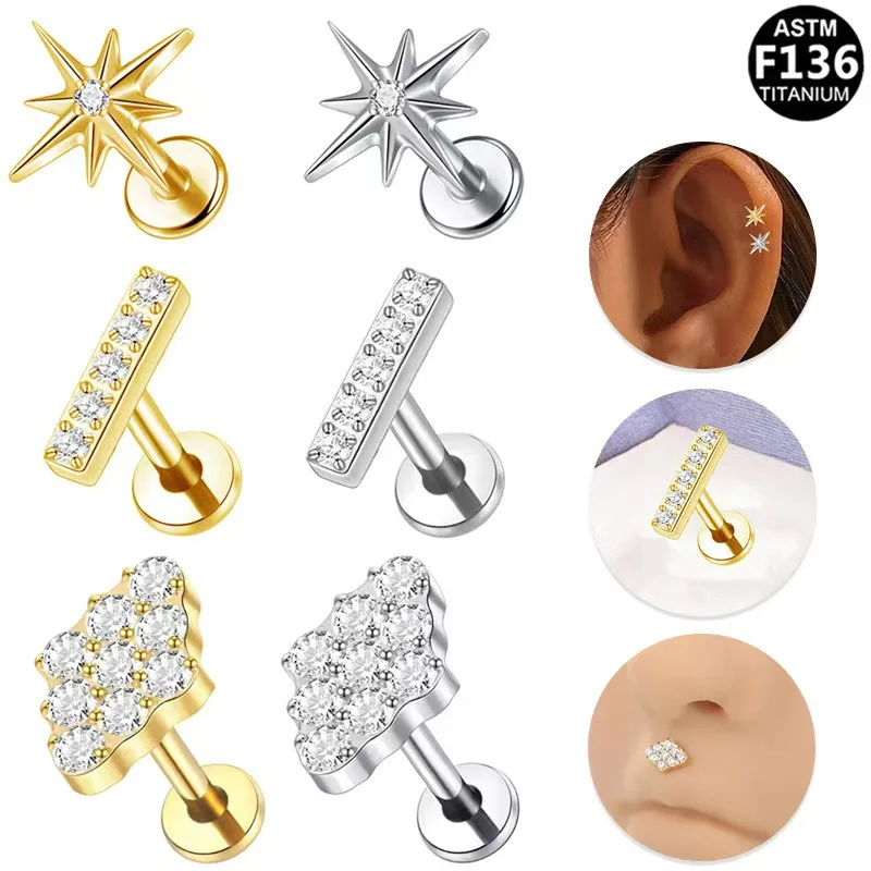 1pc ASTM F136 Titanium G23 Sparkling CZ North Star Stud Earring Labret Cartilage Tragus Helix Conch Lobe Piercing
1pc ASTM F136 Titanium G23 Sparkling CZ North Star Stud Earring Labret Cartilage Tragus Helix Conch Lobe Piercing