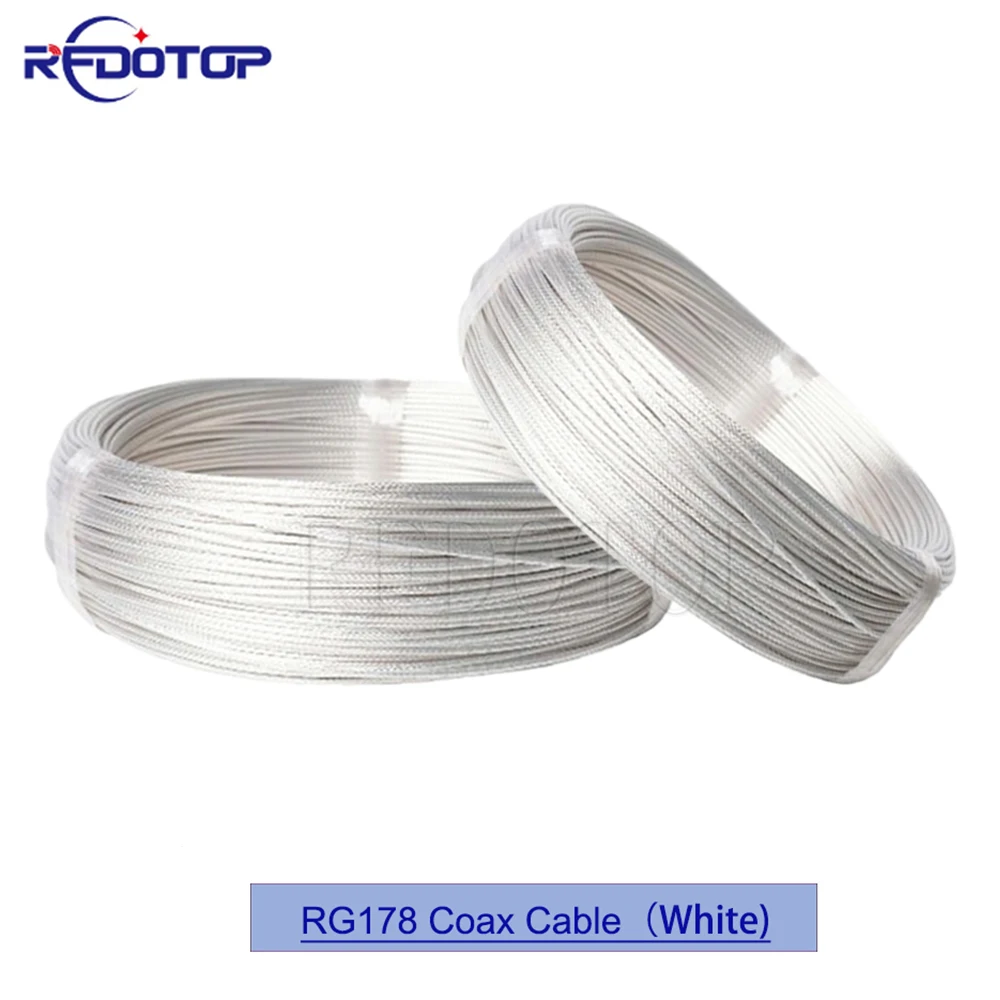 White/Brown/Black RG-178 RG178 Coaxial Cable Wire Shield Silver Platied Antenna 50Ohm Low Loss for Crimp Connector
White/Brown/Black RG-178 RG178 Coaxial Cable Wire Shield Silver Platied Antenna 50Ohm Low Loss for Crimp Connector