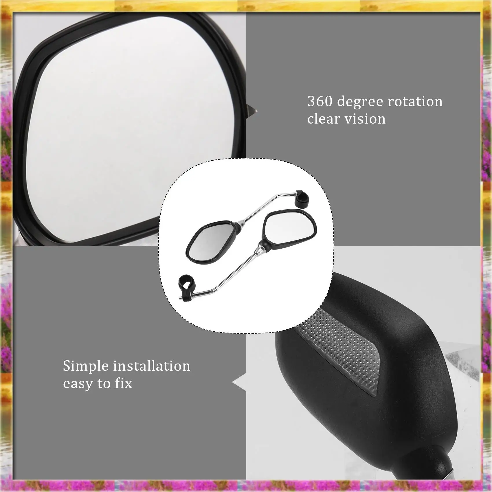Y30A 1 Pair Bike Mirror 360°Rotation Back Rearview Mirror Wide Angle Handlebar Bicycle Cycling Mirror
Y30A 1 Pair Bike Mirror 360°Rotation Back Rearview Mirror Wide Angle Handlebar Bicycle Cycling Mirror