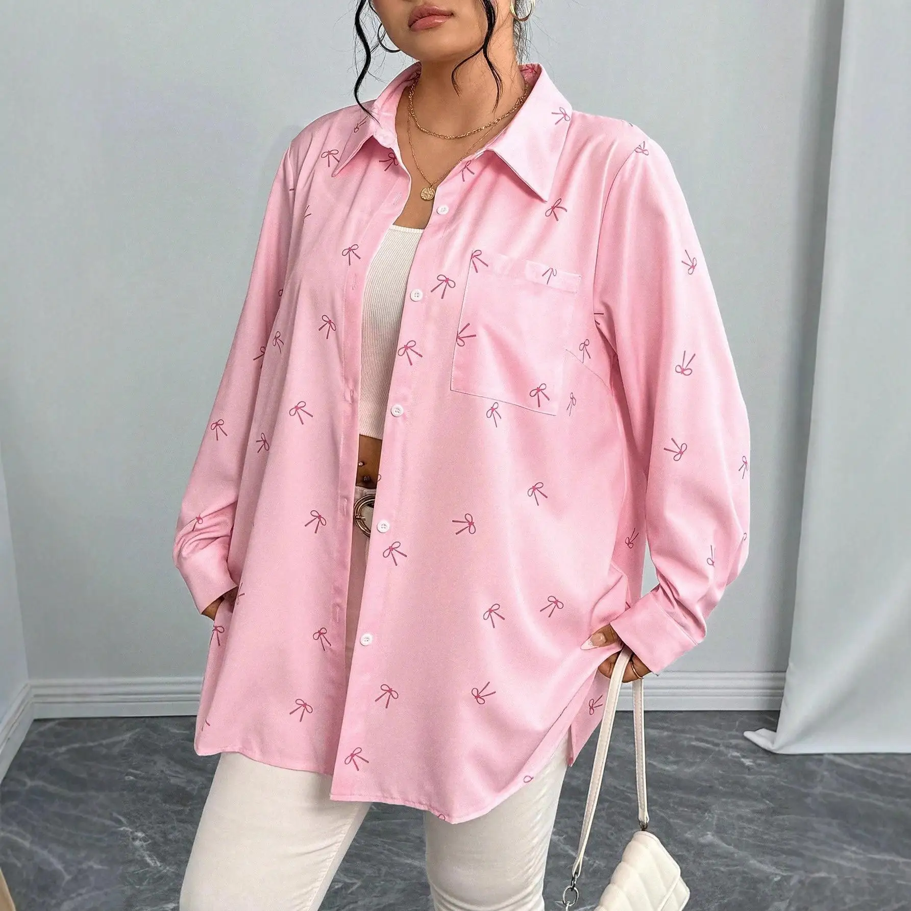 Large Size Printed Long Sleeve Women's Shirt Jacket Intellectual Style Fashionable Women's Clothing Casual Business Suit
Large Size Printed Long Sleeve Women's Shirt Jacket Intellectual Style Fashionable Women's Clothing Casual Business Suit