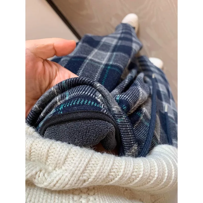 High Waist Blue Plaid Loose Wide Leg Casual Pants Straight Cut Long Trousers Autumn Winter American Retro Fashion Brand
High Waist Blue Plaid Loose Wide Leg Casual Pants Straight Cut Long Trousers Autumn Winter American Retro Fashion Brand