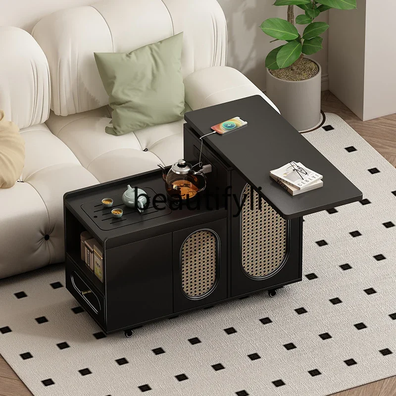 Removable folding coffee table retro rattan black rock slab balcony small kung fu tea table
Removable folding coffee table retro rattan black rock slab balcony small kung fu tea table