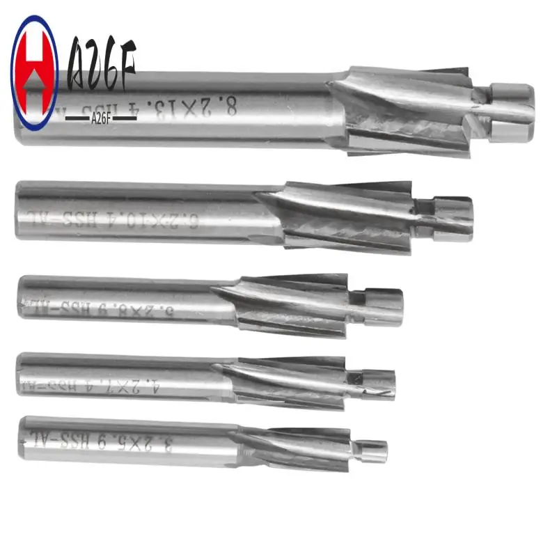 A26F-5Pcs HSS Counterbore End Mill M3-M8 Pilot Slotting Tool Milling Cutter Countersink End Mills
A26F-5Pcs HSS Counterbore End Mill M3-M8 Pilot Slotting Tool Milling Cutter Countersink End Mills