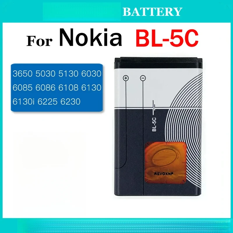 BL-5C 1020mAh Original Battery For Broadcast Radio Nokia 1100 1110 1200 1208 1280 1600 2600 2700 3100 3110 5130 6230 6230i N70
BL-5C 1020mAh Original Battery For Broadcast Radio Nokia 1100 1110 1200 1208 1280 1600 2600 2700 3100 3110 5130 6230 6230i N70