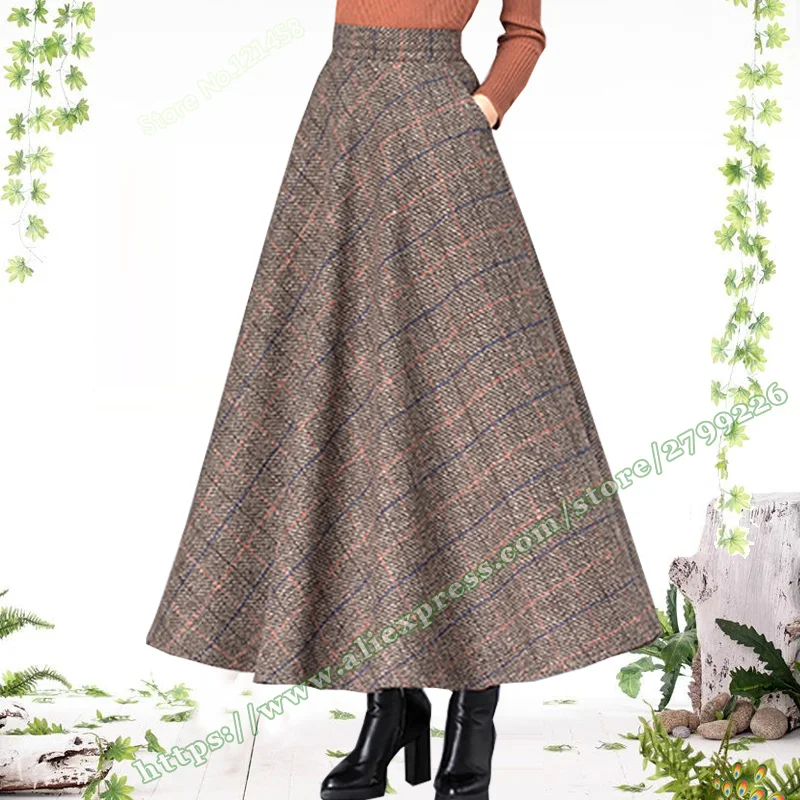 Womens Plus Size 5XL 6XL Elegant Retro Vintage Casual Style Lattice Grid Plaid Woolen ladies Long Maxi Skirt Winter with Pockets
Womens Plus Size 5XL 6XL Elegant Retro Vintage Casual Style Lattice Grid Plaid Woolen ladies Long Maxi Skirt Winter with Pockets