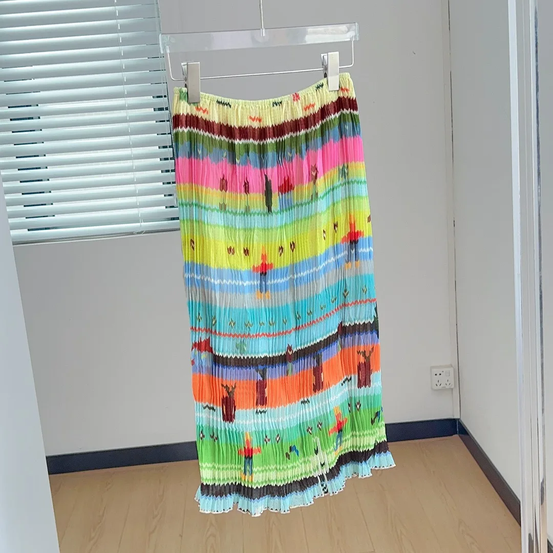 New Women's Pixel Print Skirt - Mid-Length High Waist Casual Daily Wear, Stretchy A-Line Design
New Women's Pixel Print Skirt - Mid-Length High Waist Casual Daily Wear, Stretchy A-Line Design