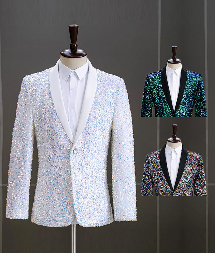 Men's Shiny Sequin Blazer, Single Breasted Tuxedo Jacket for Wedding, Prom and Stage Performance, Formal and Casual Wear
Men's Shiny Sequin Blazer, Single Breasted Tuxedo Jacket for Wedding, Prom and Stage Performance, Formal and Casual Wear
