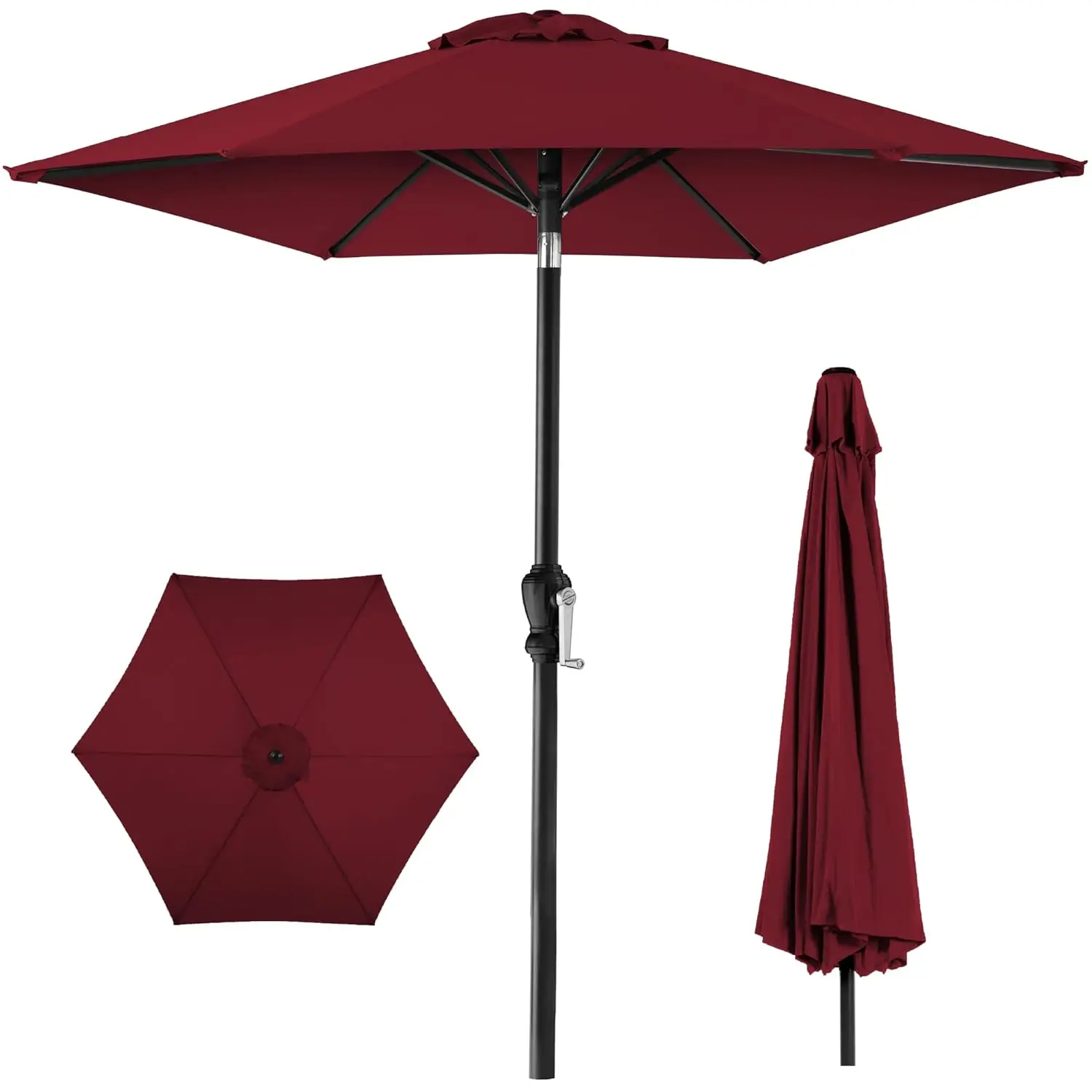 10ft Outdoor Patio Umbrella Steel Polyester Crank Push Button Tilt Market Table Lawn Garden Burgundy, Customized
10ft Outdoor Patio Umbrella Steel Polyester Crank Push Button Tilt Market Table Lawn Garden Burgundy, Customized