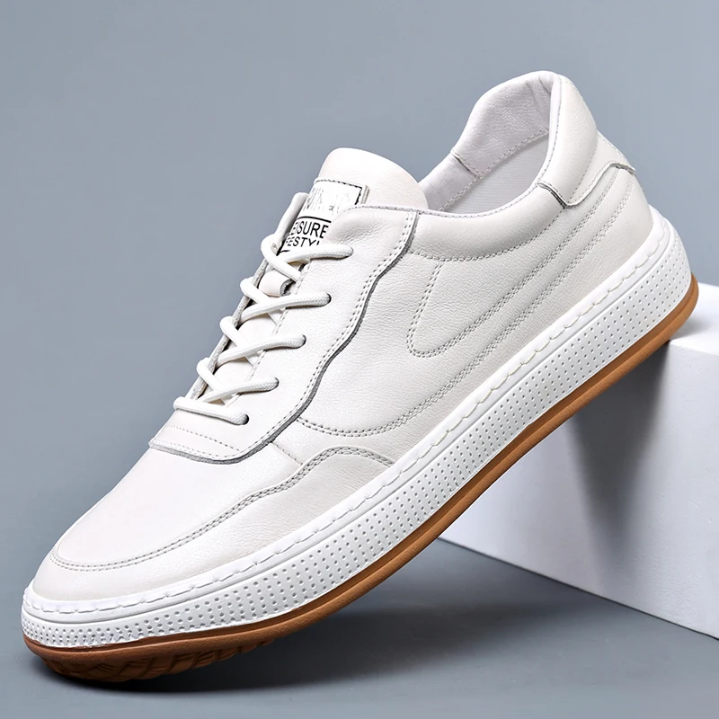 Spring and Autumn Genuine Leather lacp-up White shoes Fashionable young men's shoe flat shoess sneakers men Leisure shoes
Spring and Autumn Genuine Leather lacp-up White shoes Fashionable young men's shoe flat shoess sneakers men Leisure shoes