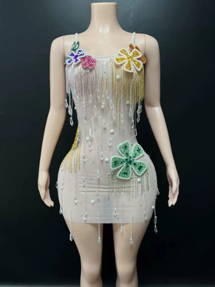 High Quality Rhinestone Tassel Sexy Suspender See Through Mesh Applique Dress 2026 New Fashion Custom Women'S Clothing
High Quality Rhinestone Tassel Sexy Suspender See Through Mesh Applique Dress 2026 New Fashion Custom Women'S Clothing