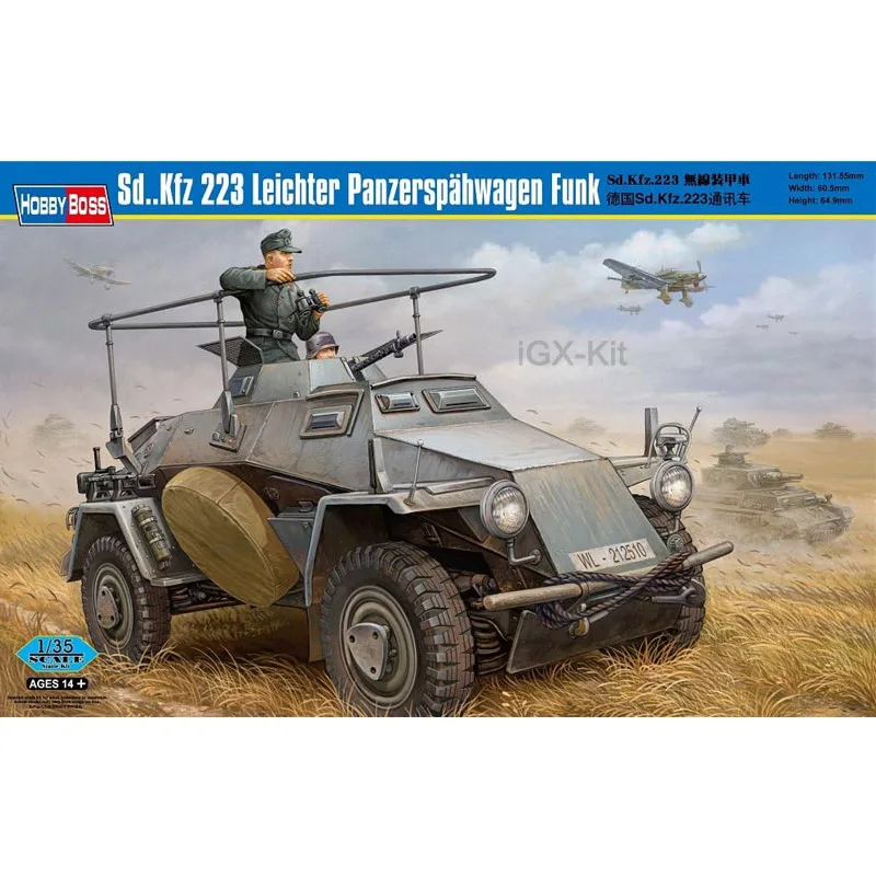 Hobbyboss 82443 масштаб 1/35, Sd Kfz 223 Leichter Panzerspahwagen Scout, автомобиль, хобби, игрушка для рукоделия, пластиковая модель, строительный комплект
Hobbyboss 82443 масштаб 1/35, Sd Kfz 223 Leichter Panzerspahwagen Scout, автомобиль, хобби, игрушка для рукоделия, пластиковая модель, строительный комплект
