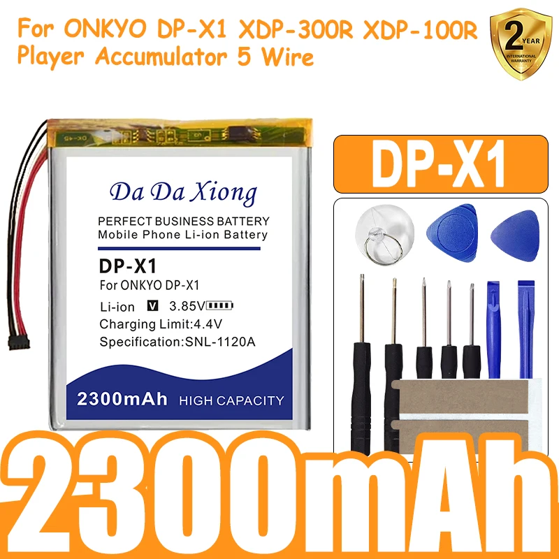 DaDaXiong 2300mAh Battery for ONKYO DP-X1 XDP-300R 100R Player Accumulator 5 Wire + Tools
DaDaXiong 2300mAh Battery for ONKYO DP-X1 XDP-300R 100R Player Accumulator 5 Wire + Tools