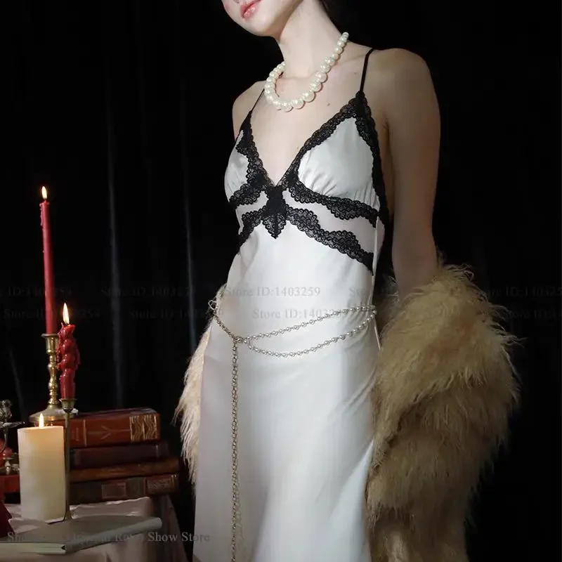 Сексуальное женское белье, длинная ночная рубашка с открытой спиной, кружевная ночная рубашка на бретельках, женская одежда для сна, новое летнее домашнее платье, одежда для дома, ночная рубашка
Сексуальное женское белье, длинная ночная рубашка с открытой спиной, кружевная ночная рубашка на бретельках, женская одежда для сна, новое летнее домашнее платье, одежда для дома, ночная рубашка