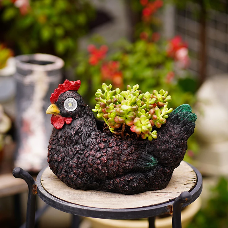 Garden Figurine Gift Solar Chicken Planter Pot For Succulent, Resin Hen Solar Figurines Animal Sculptures Flower Planter Pot
Garden Figurine Gift Solar Chicken Planter Pot For Succulent, Resin Hen Solar Figurines Animal Sculptures Flower Planter Pot