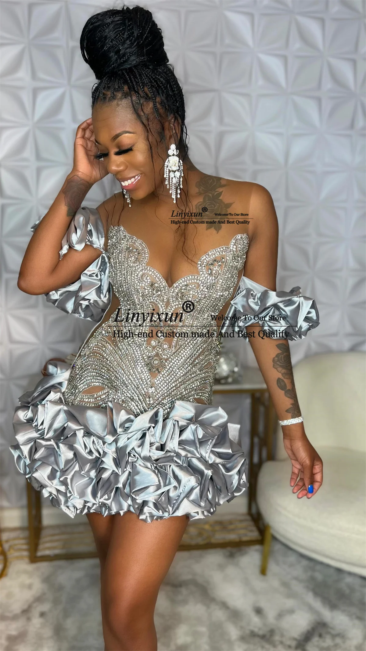 Elegant Pruffy Short Prom Dresses For Black Girls Luxury Beaded Mini Birthday Party Gowns Women Homecoming Cocktail Dresses
Elegant Pruffy Short Prom Dresses For Black Girls Luxury Beaded Mini Birthday Party Gowns Women Homecoming Cocktail Dresses