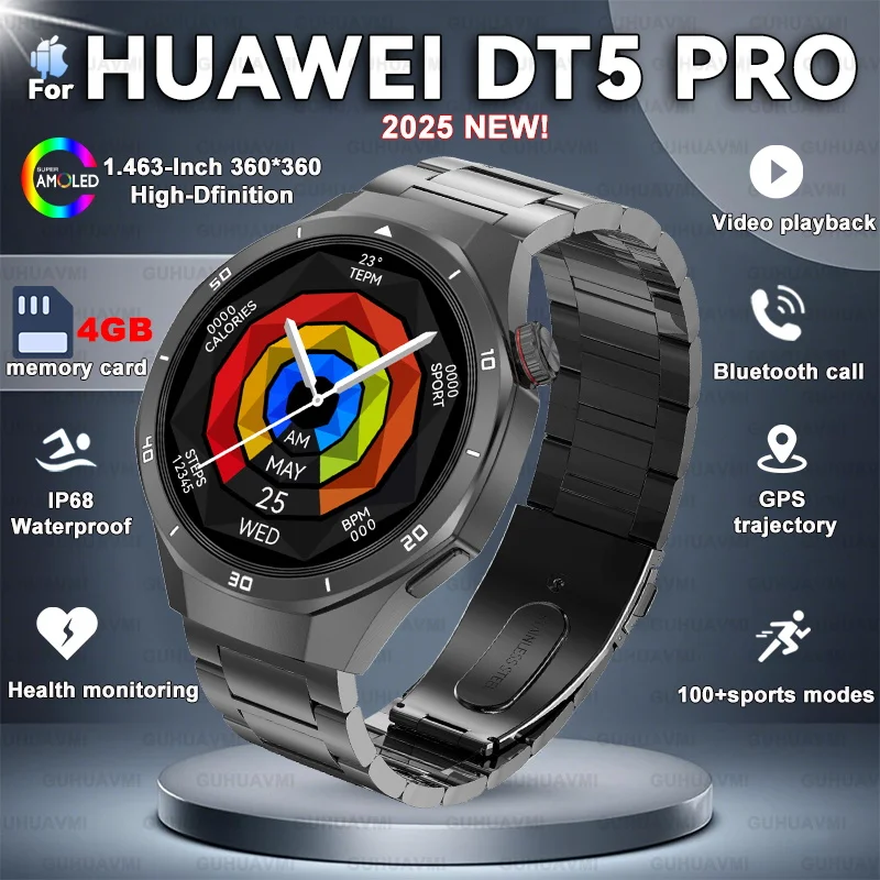 NEW Smart Watch GPS 4GB Memory APP Download Video playback BT Call 1.46" Sapphire screen waterproof Smart watchs For HUAWEI DT5
NEW Smart Watch GPS 4GB Memory APP Download Video playback BT Call 1.46" Sapphire screen waterproof Smart watchs For HUAWEI DT5