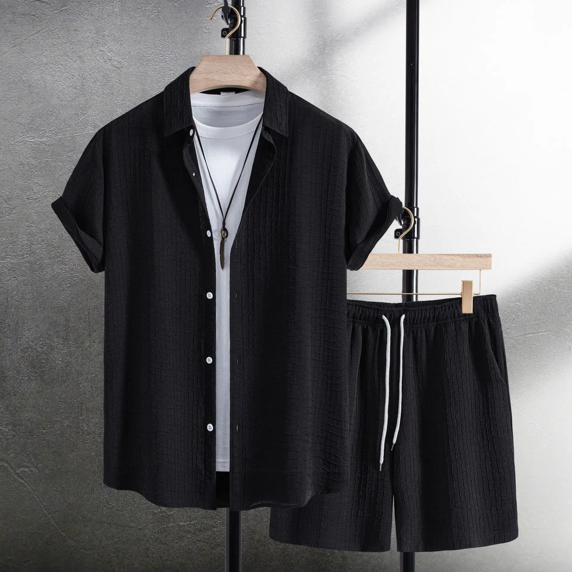 Men's Casual Fashion Summer New Short Sleeve Shirt Shorts Set 100% Cotton Comfortable Breathable Leisure Sportswear Ensemble
Men's Casual Fashion Summer New Short Sleeve Shirt Shorts Set 100% Cotton Comfortable Breathable Leisure Sportswear Ensemble