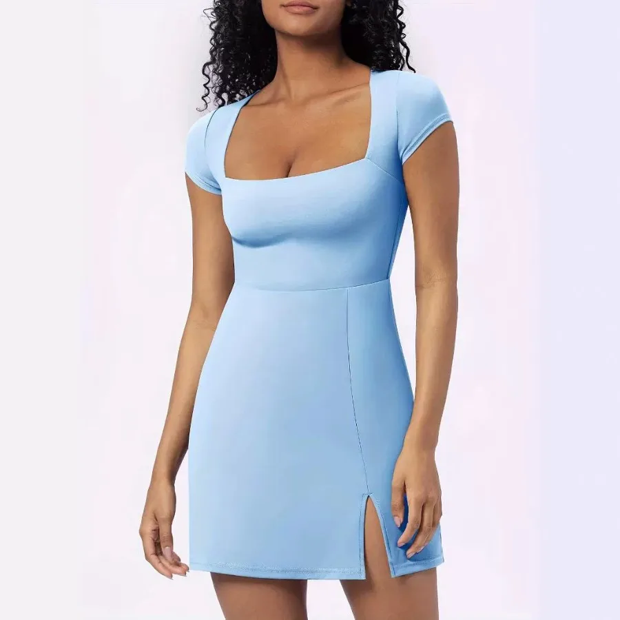 【New style】Women's sexy split to show slimming A-shaped square collar slim dress fashionable sexy all-match
【New style】Women's sexy split to show slimming A-shaped square collar slim dress fashionable sexy all-match