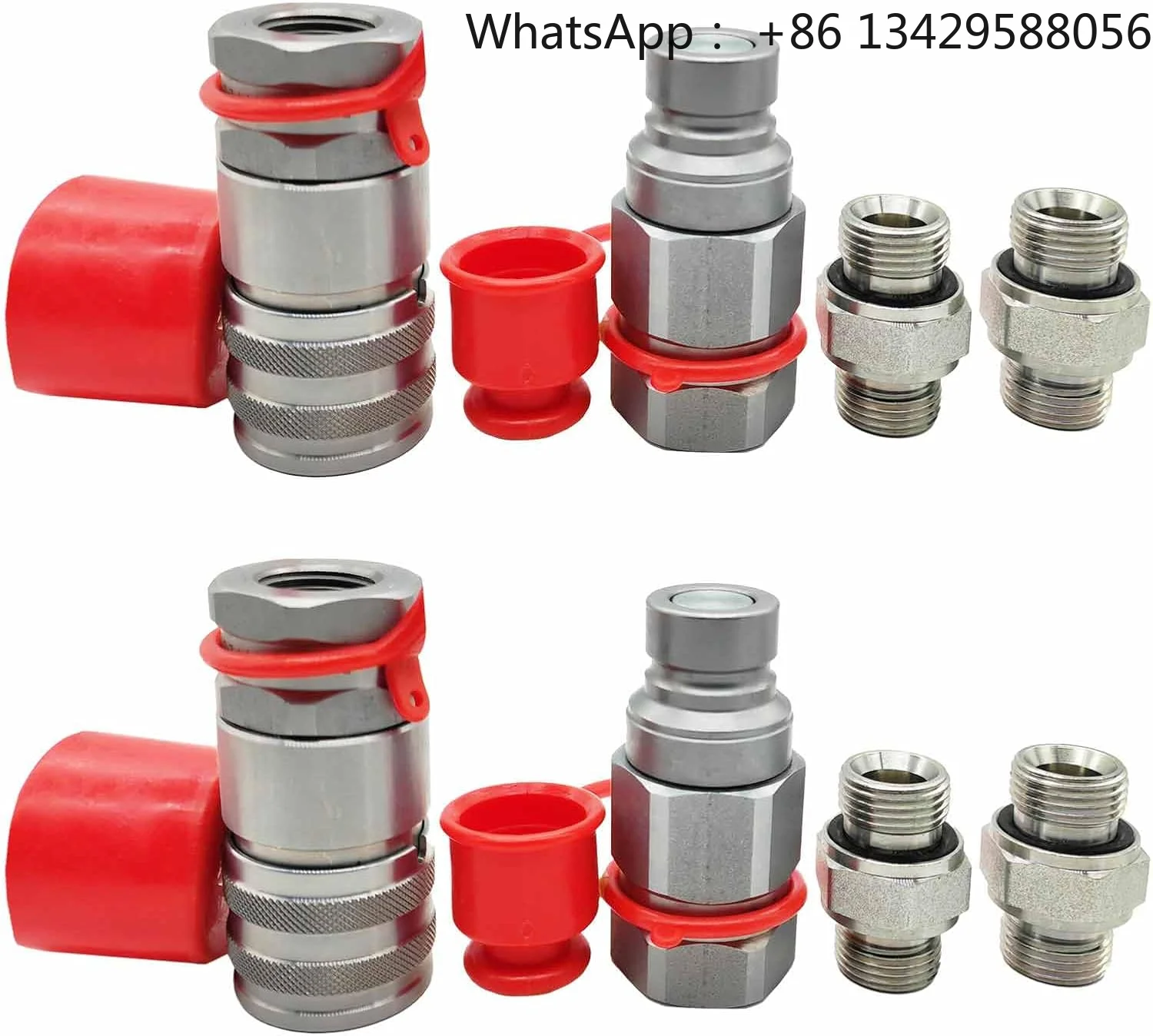 Hydraulic Quick Connect Coupler Set 4600 PSI, 21 GPM Flow Rate, with Dust Caps and Pipe Adapter Nipple Fittings
Hydraulic Quick Connect Coupler Set 4600 PSI, 21 GPM Flow Rate, with Dust Caps and Pipe Adapter Nipple Fittings