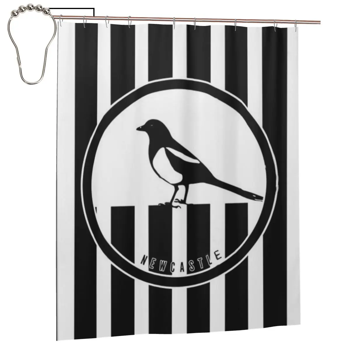 Newcastle - Magpies Shower Curtain Bathroom Polyester Waterproof Bath Curtains with Hooks
Newcastle - Magpies Shower Curtain Bathroom Polyester Waterproof Bath Curtains with Hooks