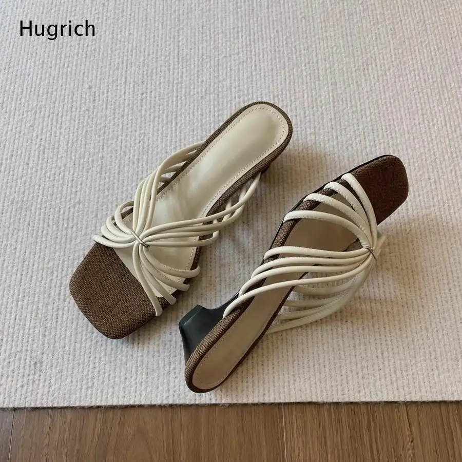 Square-Toe Slide Sandals with Multi-Strap Knotted Design and Low Block Heel Minimalist Retro-Inspired Style
Square-Toe Slide Sandals with Multi-Strap Knotted Design and Low Block Heel Minimalist Retro-Inspired Style