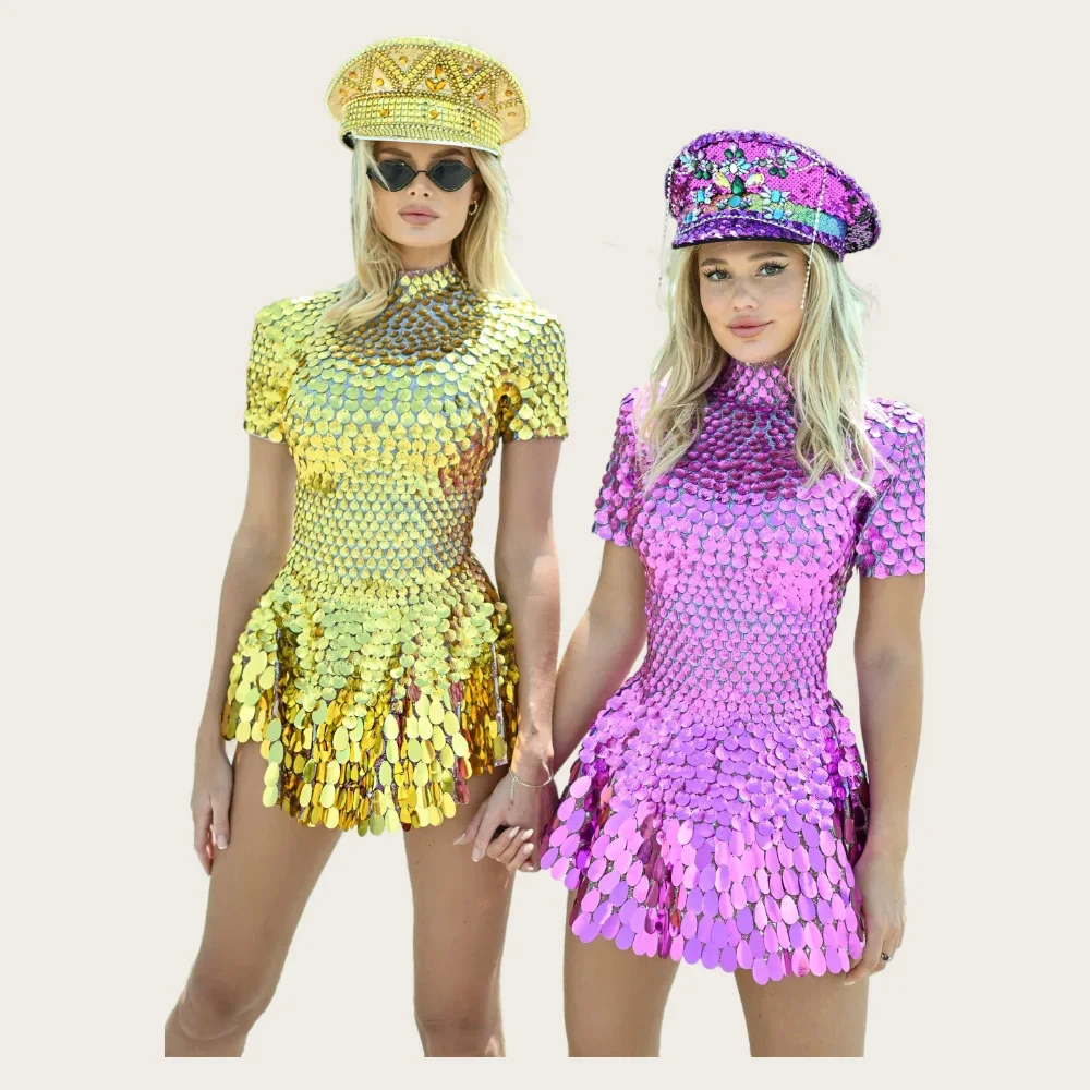 Vestidos Sparkle Sequins Short Dress Women Party Celebriate Birthday Skirt Sexy Nightclub Preformance Dance Stage Costumes Show
Vestidos Sparkle Sequins Short Dress Women Party Celebriate Birthday Skirt Sexy Nightclub Preformance Dance Stage Costumes Show