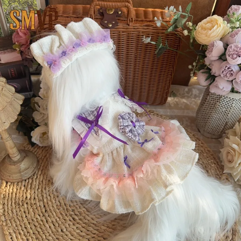 Purple and Pink Tweed Pet Lolita Dress Winter Princess Outfit with Lace Bow Includes Matching Headwear for Small Pets Clothes
Purple and Pink Tweed Pet Lolita Dress Winter Princess Outfit with Lace Bow Includes Matching Headwear for Small Pets Clothes