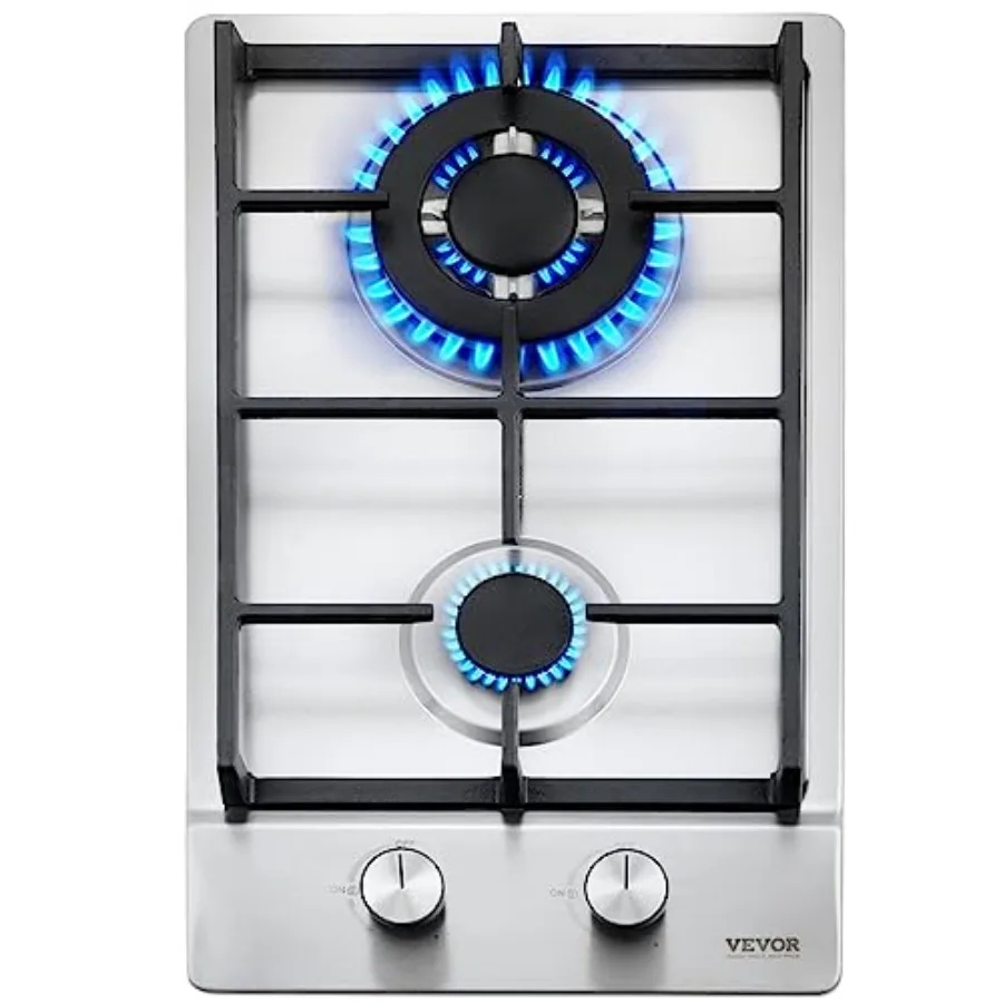 Gas Cooktop 12 inch Max 12250BTU 2 Burners Built-in Stainless Steel Gas Stove Top LPG/NG Convertible Dual Fuel Natural Gas Hob
Gas Cooktop 12 inch Max 12250BTU 2 Burners Built-in Stainless Steel Gas Stove Top LPG/NG Convertible Dual Fuel Natural Gas Hob