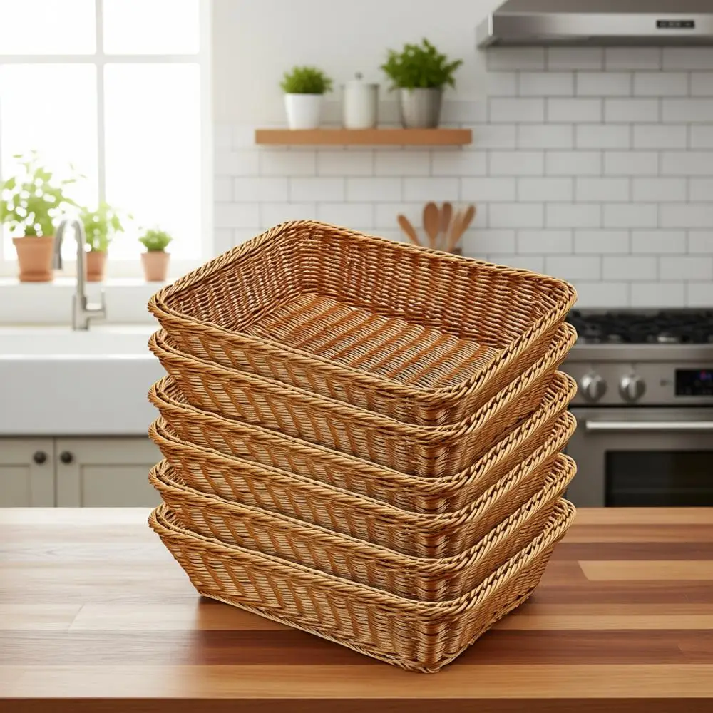 Набор из 6 плетеных корзин для хлеба (17,7 дюйма) для кухни и ресторана, идеально подходят для подачи хлеба, фруктов и овощей
Набор из 6 плетеных корзин для хлеба (17,7 дюйма) для кухни и ресторана, идеально подходят для подачи хлеба, фруктов и овощей