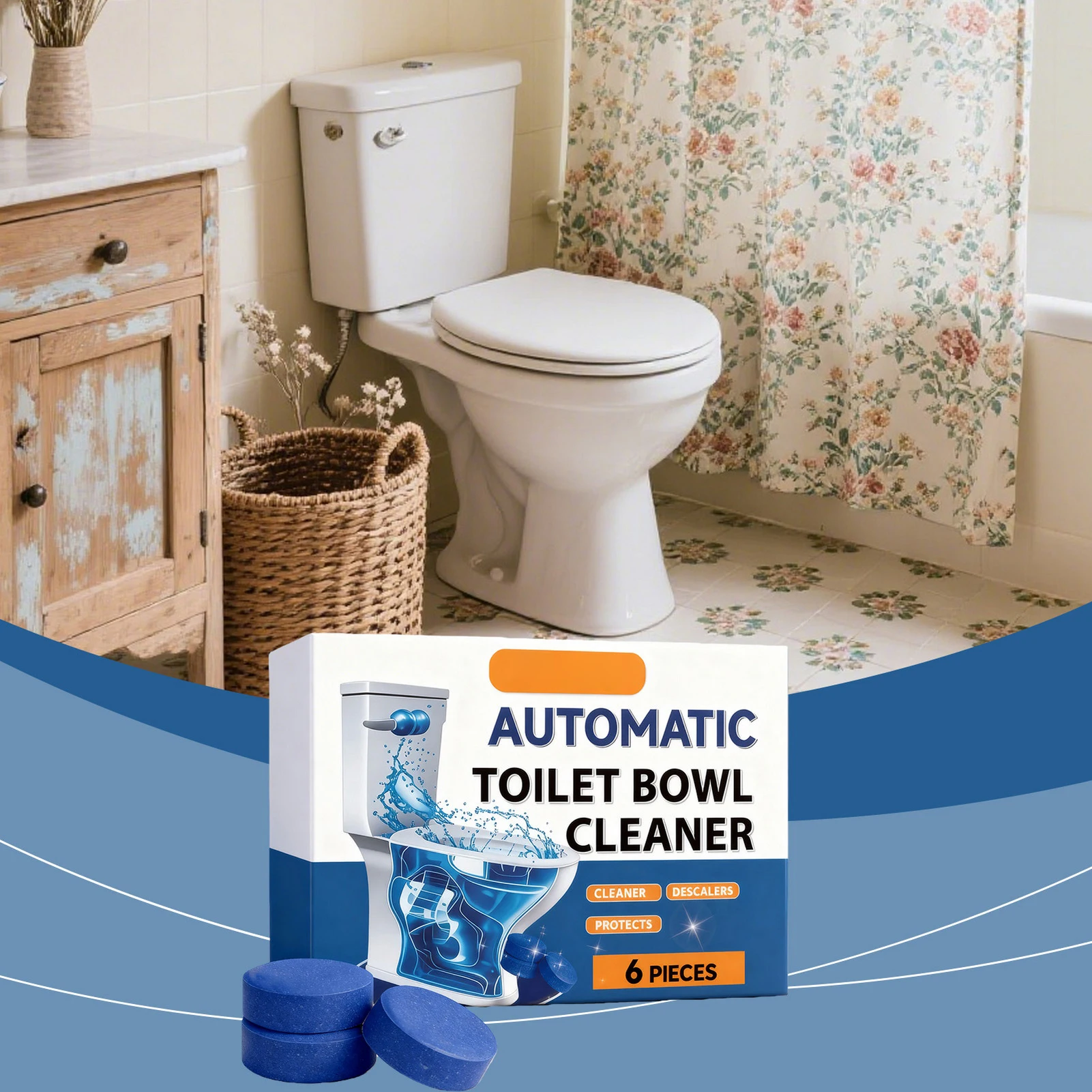 6 pieces Toilet Cleaning Tablets For Home Use With Stain Removal And Fresh-Scent
6 pieces Toilet Cleaning Tablets For Home Use With Stain Removal And Fresh-Scent