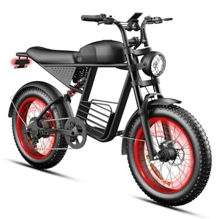 Electric dirt bike for adults: 1000/1500/3000W peak motor, 35/37MPH speed, 48V 15/20/25Ah battery, 4080 miles range, 20 fat tir
Electric dirt bike for adults: 1000/1500/3000W peak motor, 35/37MPH speed, 48V 15/20/25Ah battery, 4080 miles range, 20 fat tir