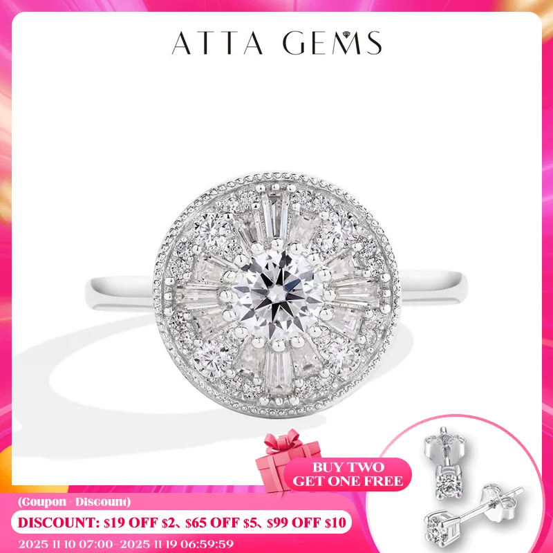 ATTAGEMS Full Moissanite Rings For Women DVVS1 Round Cut 0.5CT Diamond S925 Silver 18K Gold Plated Engagement Fine Jewelry Gifts
ATTAGEMS Full Moissanite Rings For Women DVVS1 Round Cut 0.5CT Diamond S925 Silver 18K Gold Plated Engagement Fine Jewelry Gifts