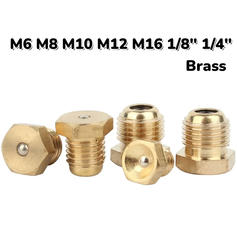 Brass M6 M8 M10 M12 M16 1/8" 1/4" Grease Nipples Tube Pipe Fitting Flat Funnel Head Male Thread
Brass M6 M8 M10 M12 M16 1/8" 1/4" Grease Nipples Tube Pipe Fitting Flat Funnel Head Male Thread