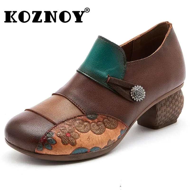 Koznoy 5cm Retro Cow Genuine Leather Moccasins Summer Women Block Heel Handmade Ladies Round Toe Mixed Color Print Slip on Shoes
Koznoy 5cm Retro Cow Genuine Leather Moccasins Summer Women Block Heel Handmade Ladies Round Toe Mixed Color Print Slip on Shoes