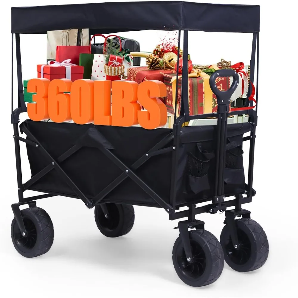 Heavy Duty Wagon, Collapsible Wagon with Canopy, Black, Steel, 4 Wheels, 33 x 22.4 x 7.6 inches
Heavy Duty Wagon, Collapsible Wagon with Canopy, Black, Steel, 4 Wheels, 33 x 22.4 x 7.6 inches