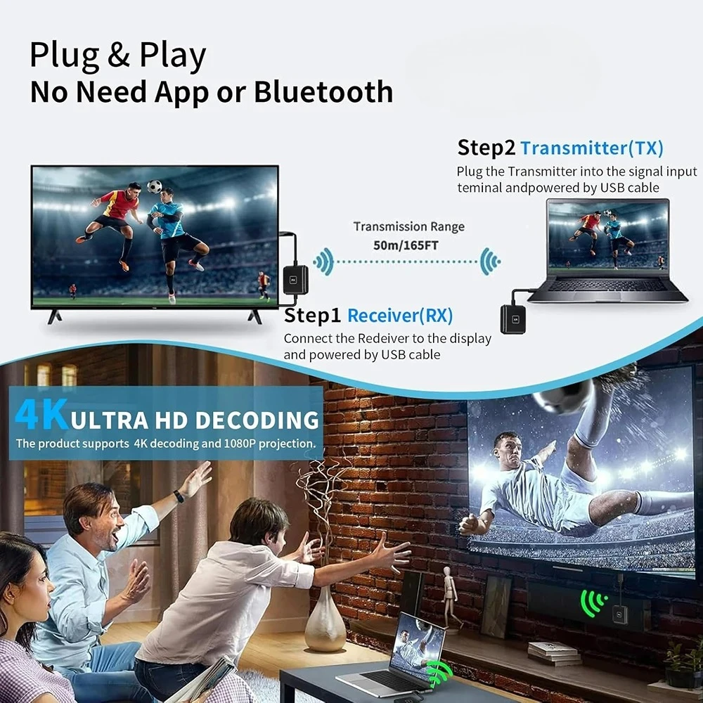 USB C to HD-compatible 1080P Display Wireless Projection Transmitter & Receiver for Thunderbolt3 Laptop Phone to Monitor HDTV
USB C to HD-compatible 1080P Display Wireless Projection Transmitter & Receiver for Thunderbolt3 Laptop Phone to Monitor HDTV