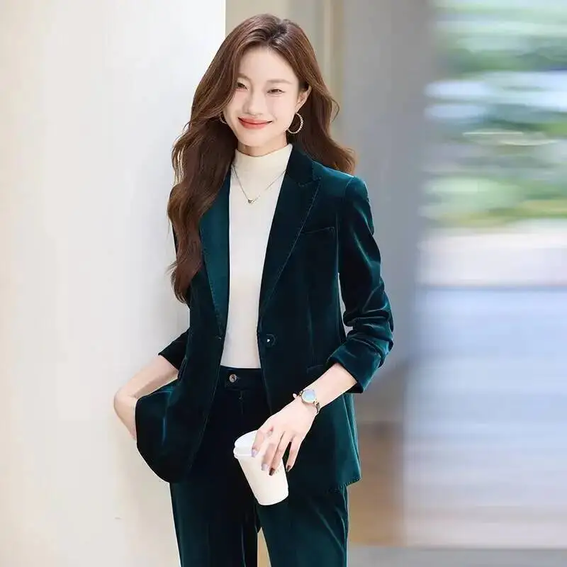 High Quality Fabric Autumn Winter Formal Pantsuits Professional Office Work Wear Blazers Female Career Interview Trousers Sets
High Quality Fabric Autumn Winter Formal Pantsuits Professional Office Work Wear Blazers Female Career Interview Trousers Sets