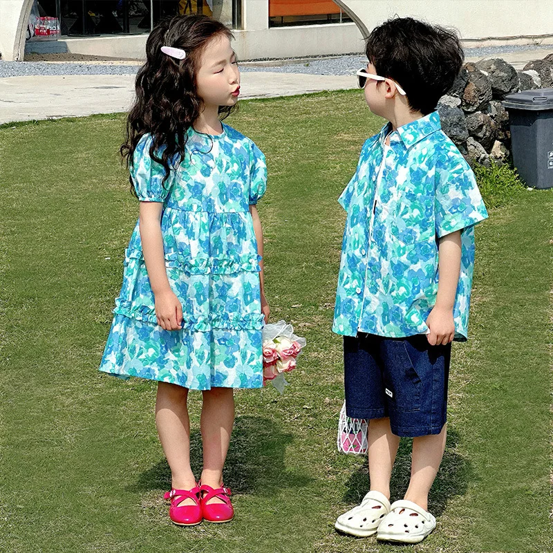 Holiday Brother Sister Matching Sibling Outfits Funny Baby Twin Clothes Kid Girl Flower Dresses Vacation Child Boy Floral Shirts
Holiday Brother Sister Matching Sibling Outfits Funny Baby Twin Clothes Kid Girl Flower Dresses Vacation Child Boy Floral Shirts