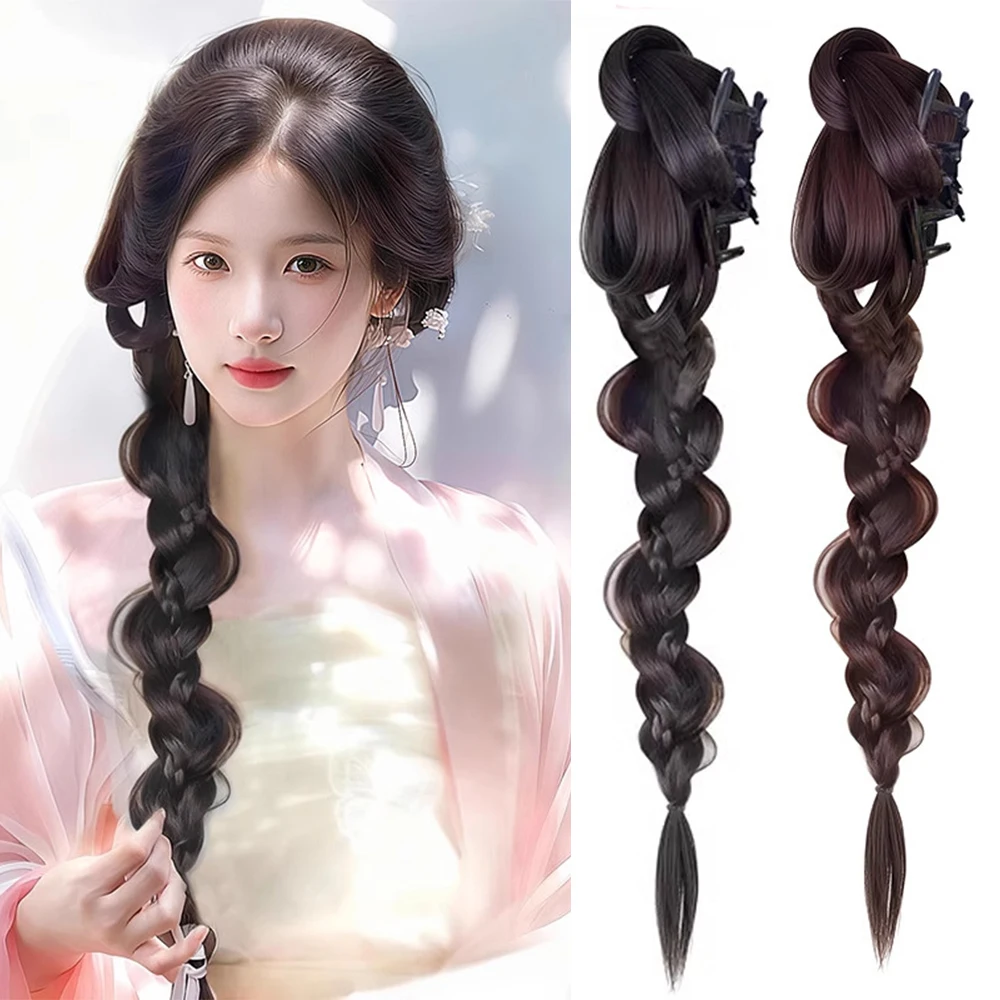 24 Inch New Chinese Style Claw Clip Twist Braid Ponytail Synthetic Hair Heat Resistant Retro Hair Accessories For Women
24 Inch New Chinese Style Claw Clip Twist Braid Ponytail Synthetic Hair Heat Resistant Retro Hair Accessories For Women