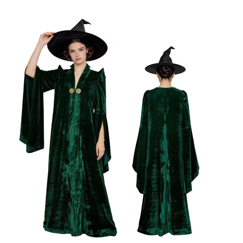 School of Witchcraft and Wizardry Costume Professor Minerva McGonagall Cosplay Costume Green Cloak Mileva McGonagall Costumes
School of Witchcraft and Wizardry Costume Professor Minerva McGonagall Cosplay Costume Green Cloak Mileva McGonagall Costumes