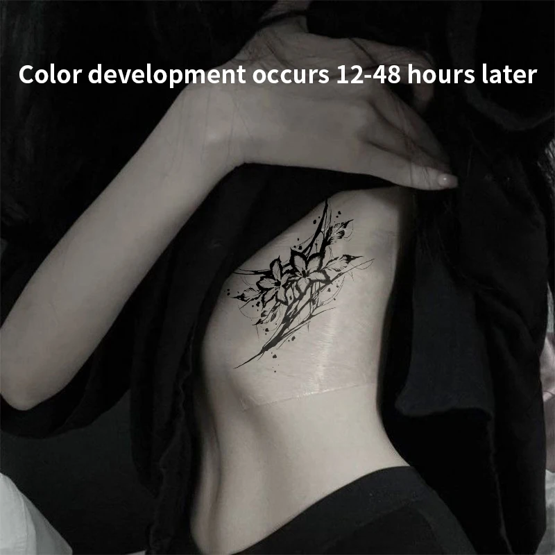 Waterproof Herbal Juice Temporary Tattoo Sticker Black Ink Flower Brush Stroke Body Art Fake Tattoos for Women Waist Arm Tattoo
Waterproof Herbal Juice Temporary Tattoo Sticker Black Ink Flower Brush Stroke Body Art Fake Tattoos for Women Waist Arm Tattoo