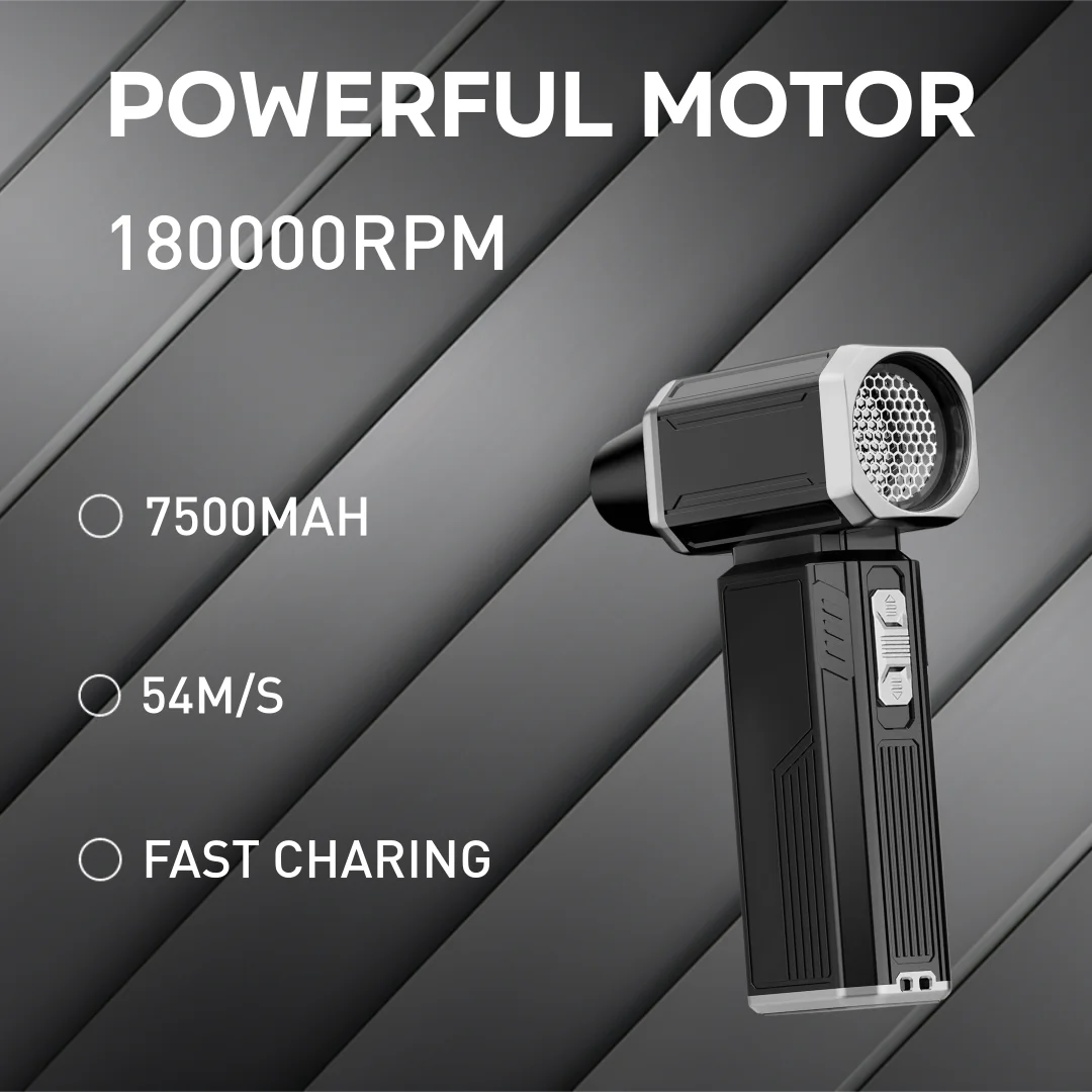 Воздуходувка 180000 RPM Сильный ветер 54 м/с Бесщеточный турбоструйный вентилятор Мощный турбоструйный вентилятор Вакуумный пылесос Тип-C Зарядка
Воздуходувка 180000 RPM Сильный ветер 54 м/с Бесщеточный турбоструйный вентилятор Мощный турбоструйный вентилятор Вакуумный пылесос Тип-C Зарядка