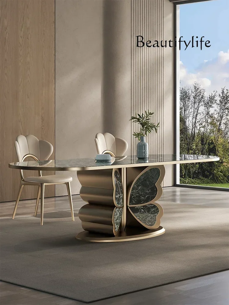 N40 Luxury Stone Marble Dining-Table High-End Modern Simple Rectangular Italian Stone Plate Dining Table Microlite
N40 Luxury Stone Marble Dining-Table High-End Modern Simple Rectangular Italian Stone Plate Dining Table Microlite