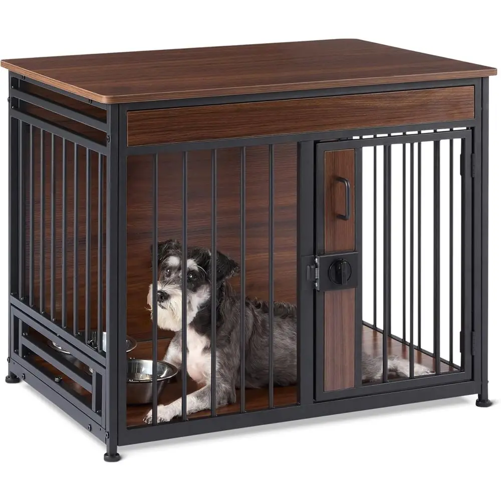 urniture Style Dog Crate, Two Bowls Included, 30" x 20.4" x 23.6", Walnut
urniture Style Dog Crate, Two Bowls Included, 30" x 20.4" x 23.6", Walnut