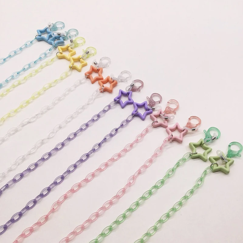 Multifunctional Fashion Cute Sweet Transparent Star Glasses Chain Candy Color Mask Hanging Rope Colorful Glasses Chain Gifts
Multifunctional Fashion Cute Sweet Transparent Star Glasses Chain Candy Color Mask Hanging Rope Colorful Glasses Chain Gifts