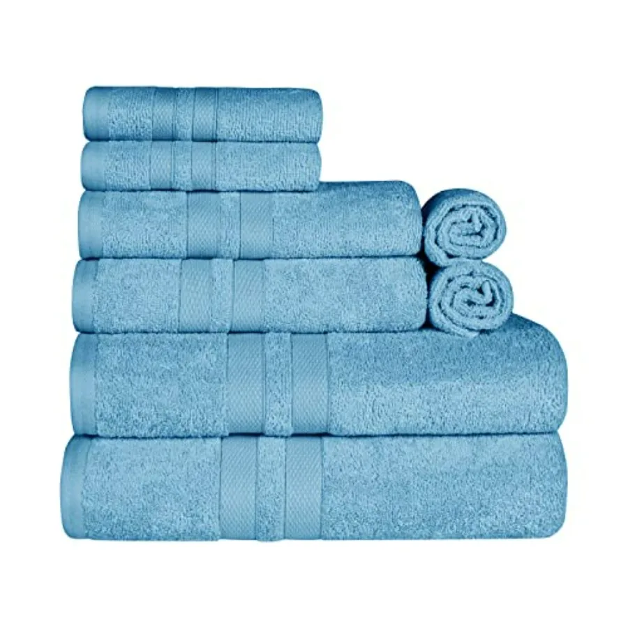 Ultra-Soft 8-Piece Cotton Towel Set for Home, Bathroom, Guest Bath Room Denim Blue, Quick Dry Daily Use Towels
Ultra-Soft 8-Piece Cotton Towel Set for Home, Bathroom, Guest Bath Room Denim Blue, Quick Dry Daily Use Towels