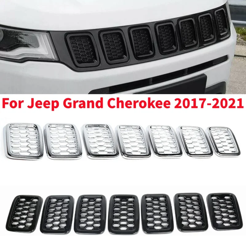 Декоративная рамка для решетки автомобиля, аксессуары для внешней модификации, крышка решетки переднего бампера для Jeep Grand Cherokee 2017-2021
Декоративная рамка для решетки автомобиля, аксессуары для внешней модификации, крышка решетки переднего бампера для Jeep Grand Cherokee 2017-2021