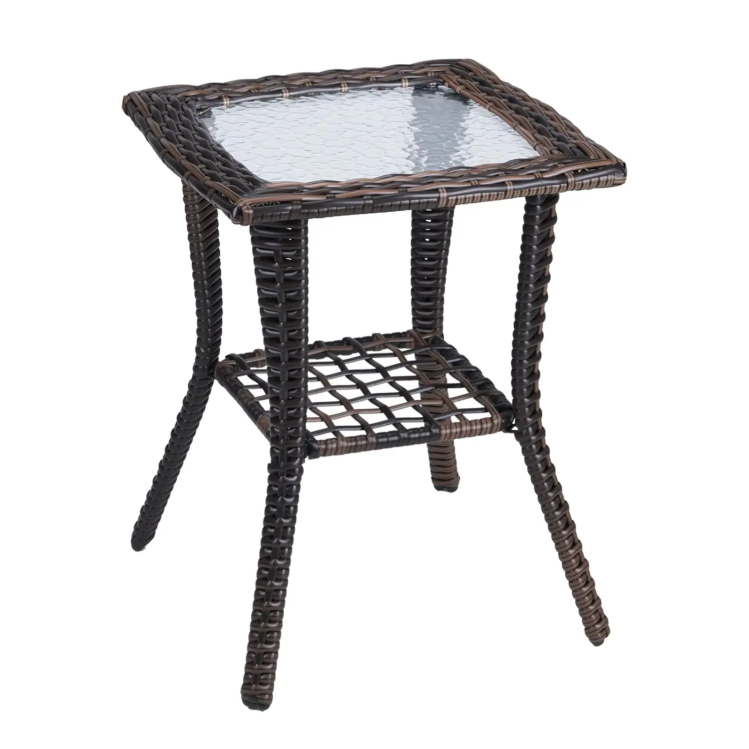 Outdoor Side Table with Storage Wicker Patio Side Table, Tempered Glass Top End Table for Balcony Porch Deck (Brown), Customized
Outdoor Side Table with Storage Wicker Patio Side Table, Tempered Glass Top End Table for Balcony Porch Deck (Brown), Customized