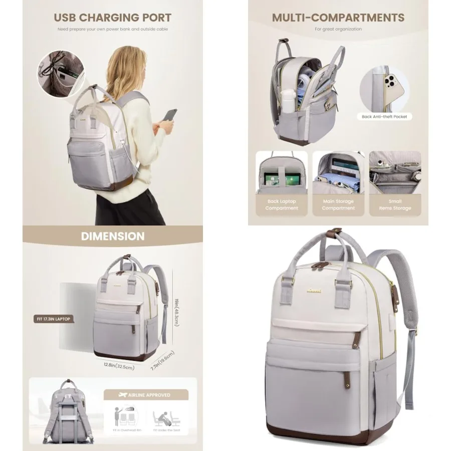 Travel Laptop Backpack Women, Anti-theft Laptop Bag with USB Port, Fashion Waterproof Computer Backpacks Teacher Nurse Backpack
Travel Laptop Backpack Women, Anti-theft Laptop Bag with USB Port, Fashion Waterproof Computer Backpacks Teacher Nurse Backpack