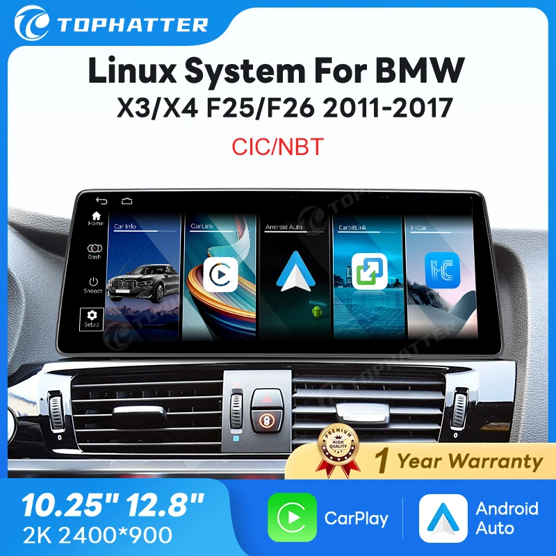 CarPlay Linux Head Unit for BMW X3 F25 X4 F26 2011-2017 10.25" 12.8" 2K Screen Multimedia Player GPS Navigation System
CarPlay Linux Head Unit for BMW X3 F25 X4 F26 2011-2017 10.25" 12.8" 2K Screen Multimedia Player GPS Navigation System